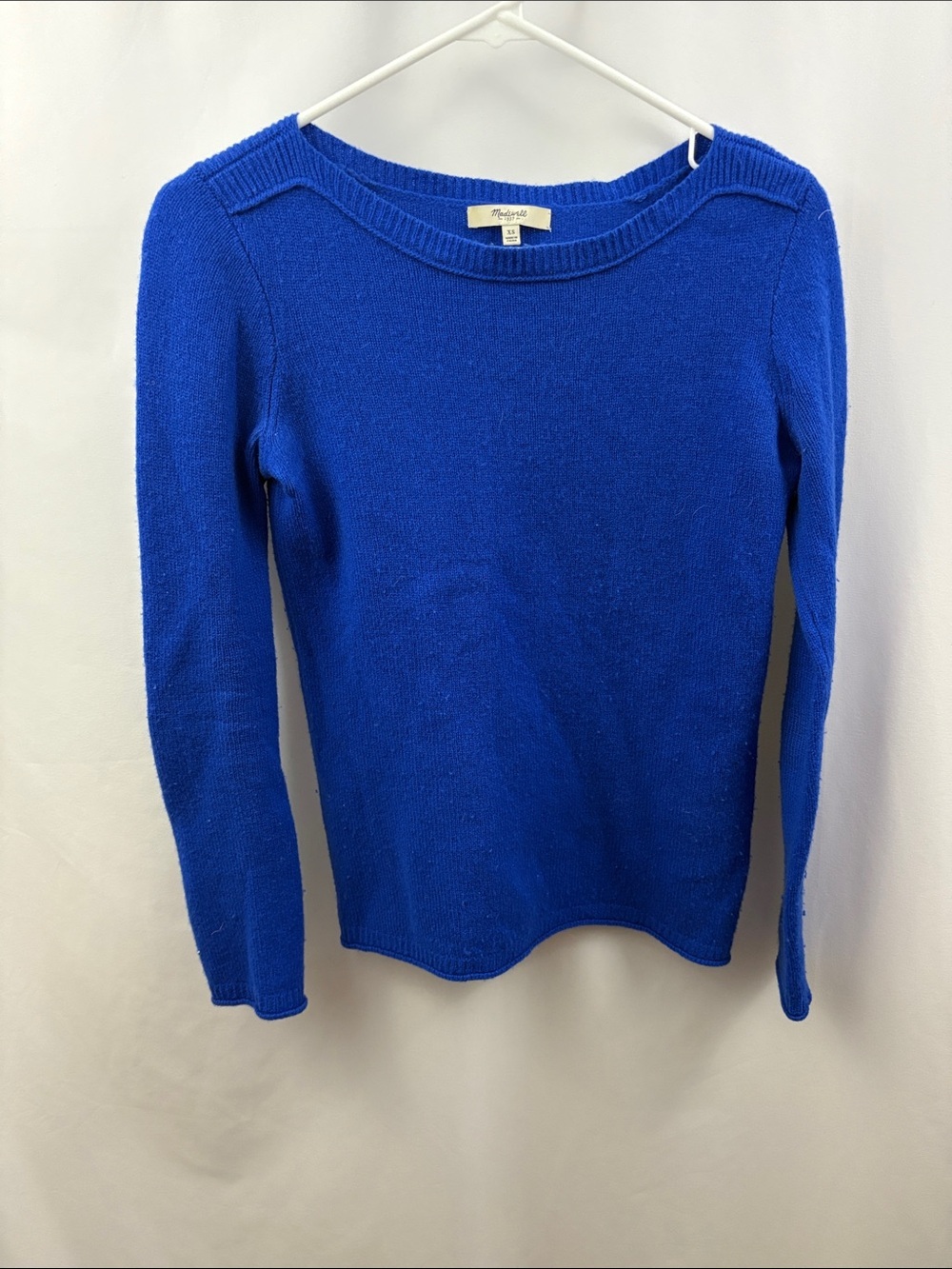 Madewell Merino Wool Pullover Sweater Womens XS Royal Blue Long Sleeve